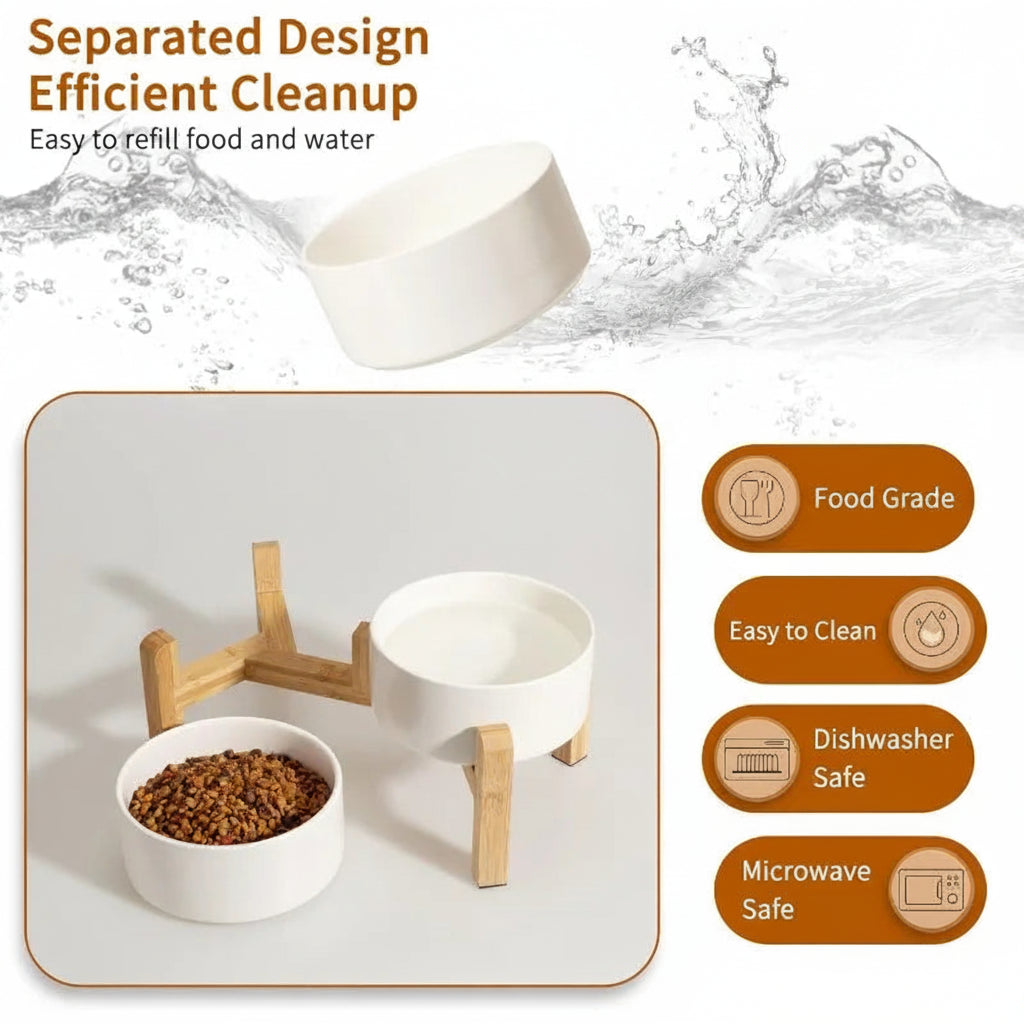 Mura Signature Double Riser: Sculpted Ceramic & Sustainable Bamboo