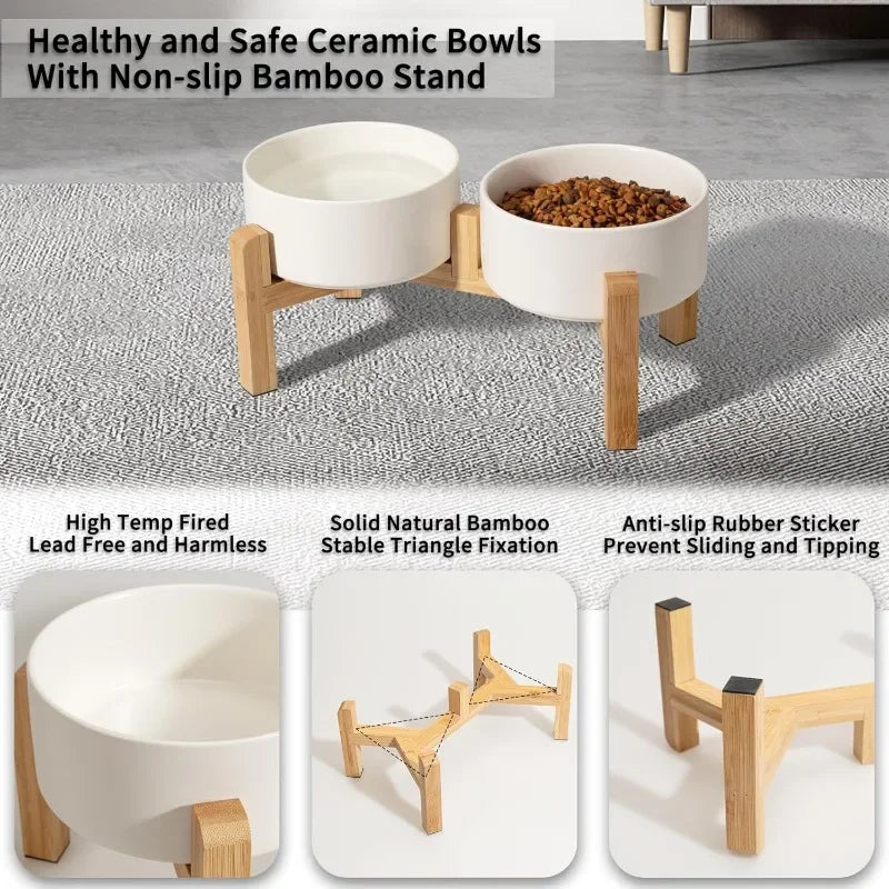 Mura Signature Double Riser: Sculpted Ceramic & Sustainable Bamboo